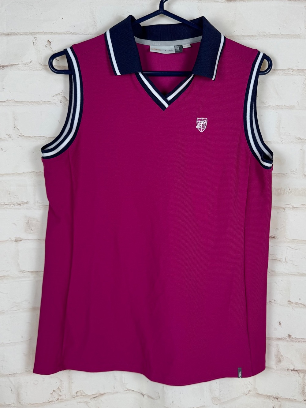 KJUS WOMEN'S Sleeveless Polo Shirt Lakeside Country Club Size L EUC!!!!!!!